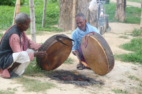 Special,musical,instrument,known,as,Dafala,used,during,the,rice,growing,season,(Ashadh,month),in,Terai,region,of,Nepal