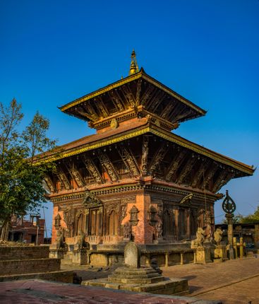 The,Changunarayan,temple,situated,in,the,Changunarayan,Municipality,of,Bhaktapur,district,after,the,completion,of,the,restoration,project.,The,temple,had,suffered,major,damages,in,the,earthquake,that,rocked,Nepal,back,in,April,2015