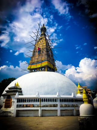 reconstruction,chabhil,stupa