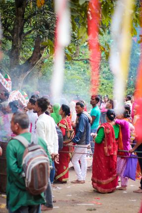 people,lining,chance,worship,churiya,mai,temple,hetauda