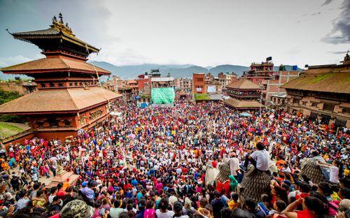 gai,jatra,festival,bhaktapur,fun,celebration,cow,remembering,people,died,year,nepal