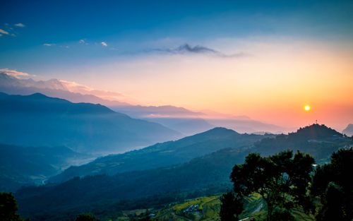beautiful,sunrise,dhampus,kaski,nepal