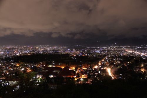 night,view,swoyambhunath,temple