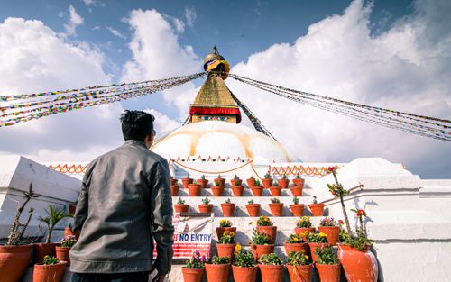 beautiful,view,baudha,stupa,kathmandu,nepal