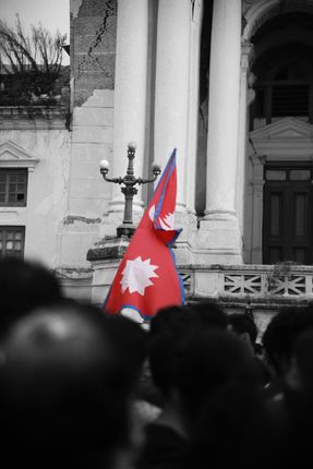photo,nepals,flag,shoot,basantapur,durbar,square