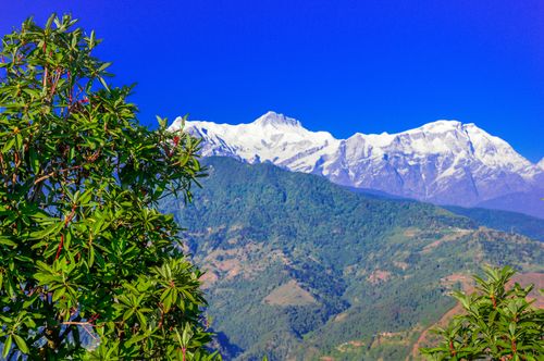beautiful,landscape,annapurna,mountain,range,kahundanda,pokhara,nepal