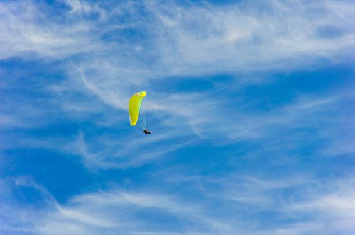 man,flying,sky,paragliding,pokhara,nepal