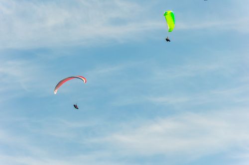 men,flying,sky,paragliding,pokhara,nepal
