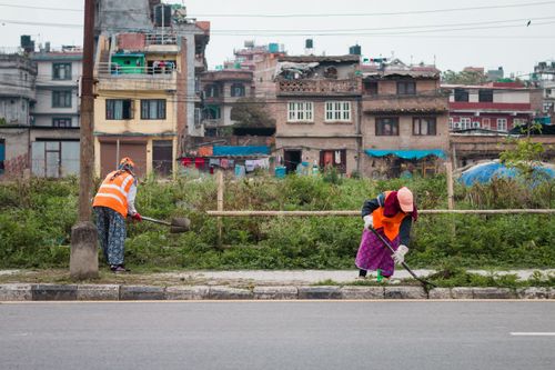 workers,cleaning,kathmandu,city,faces,month,long,lockdown,due,widespread,corona,virus