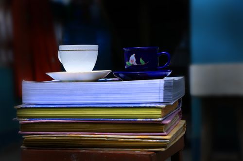 tea#,cup,plate#,book,image,sita,maya,shrestha