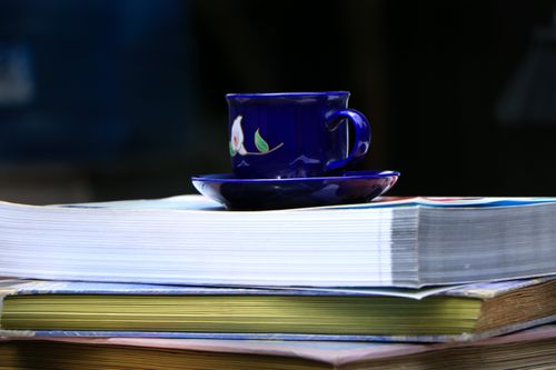 tea#,blue,cup,plate#,book,image,sita,maya,shrestha