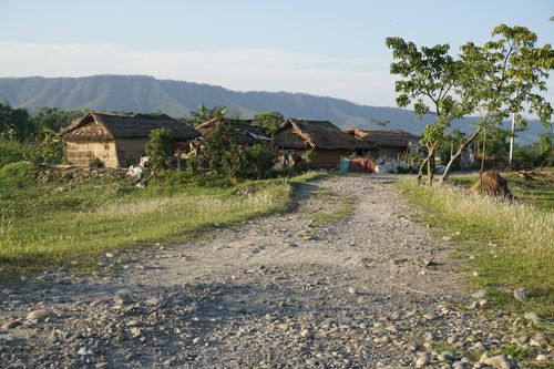 nepali,traditional,huts,found,gobreni,village,chitwan