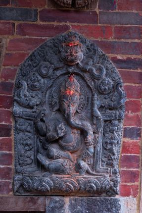 lord,ganesh,statue,wall,patan,durbar,square,nepal