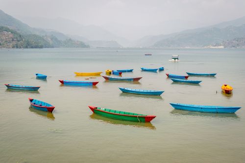 empty,boats,lay,phewa,lake,pokhara