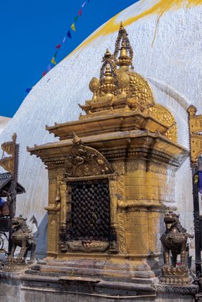 outsite,details,swayambhunath,stupa,buddha,statue,resides