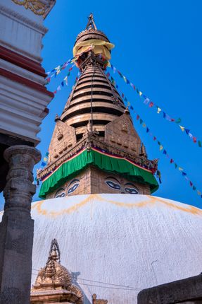 swayambhunath,monkey,temple,located,heart,kathmandu,nepal,declared,world,heritage,site,unesco