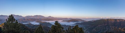 panorama,view,clouds,hills,mountains,namobuddha,sunrise
