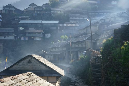 typical,street,gjrung,village,bhujung,lamjung,nepal