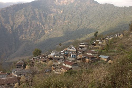 typical,gurung,architecture,pashgaun,lamjung,nepal