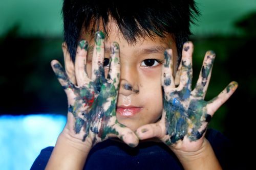 boy,hand,painted,color,paint,#stock,image,#nepal,photographyby,sita,maya,shrestha