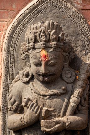 statue,god,carved,swayambhunath,kathmandu,nepal