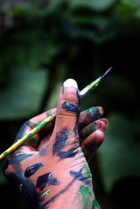 hand,holding,paint,brush,stock,image,nepal,photography,sita,maya,shrestha