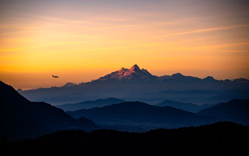 evening,view,mount,manaslu,range,kathmandu,nepal