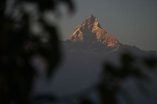 sunset,view,fishtail,mountain,pokhara,nepal