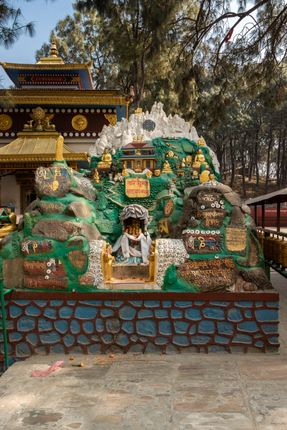 tare,gumba,golden,statue,buddha,swayambhunath,kathmandu,nepal