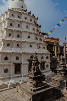 small,stupa,swayambhunath,stupamonkey,temple,statue,buddha,kathmandu,nepal,world,hritage,site,declared,unesco