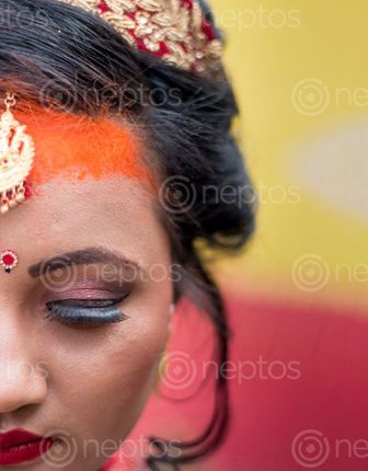 Find  the Image Girl,looks,more,beautiful,in,their,wedding,day,,traditional,Nepali,Bride. and other Royalty Free Stock Images of Nepal in the Neptos collection.