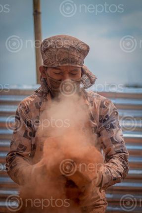 Find  the Image Man,cleaning,the,dusted,bricks and other Royalty Free Stock Images of Nepal in the Neptos collection.