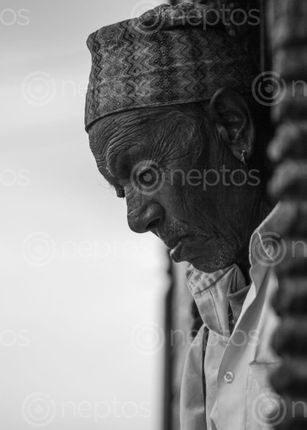 Find  the Image Black,and,White,Photo,of,an,old,man and other Royalty Free Stock Images of Nepal in the Neptos collection.
