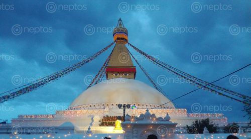 Find  the Image evening,view,boudha,stupa  and other Royalty Free Stock Images of Nepal in the Neptos collection.