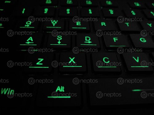 Find  the Image green,glowing,keyboard  and other Royalty Free Stock Images of Nepal in the Neptos collection.