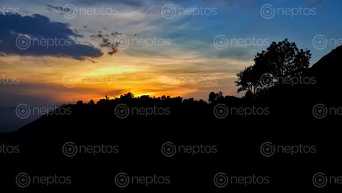 Find  the Image sunset,photo  and other Royalty Free Stock Images of Nepal in the Neptos collection.