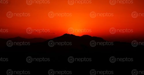 Find  the Image sunset,silhouette  and other Royalty Free Stock Images of Nepal in the Neptos collection.