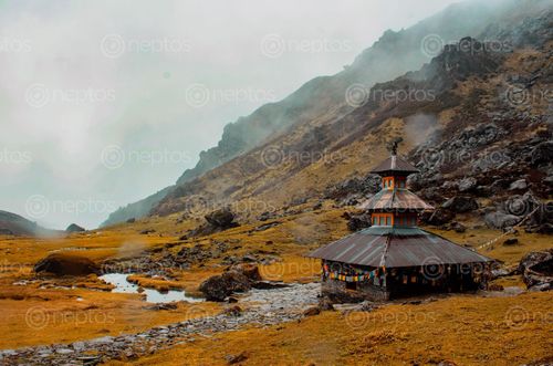 Find  the Image hrs,walked,finally,panchpokhari,temple,nepal  and other Royalty Free Stock Images of Nepal in the Neptos collection.