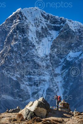 Find  the Image wanderer,lap,himalayas  and other Royalty Free Stock Images of Nepal in the Neptos collection.