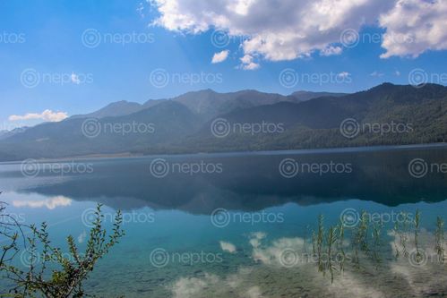 Find  the Image mirror,reflection,view,rara,lake,mugu  and other Royalty Free Stock Images of Nepal in the Neptos collection.