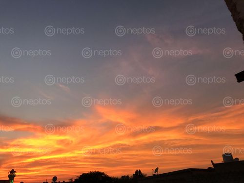 Find  the Image sky,takes,shades,orange,sunrise,sunset,colour,hope,sun,set,rise  and other Royalty Free Stock Images of Nepal in the Neptos collection.