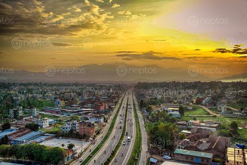 Find  the Image kathmandu,valley,lane,highway,thimi,bhaktapur,road,aerial,shot  and other Royalty Free Stock Images of Nepal in the Neptos collection.