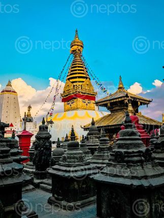 Find  the Image swyambhunath,stupa,kathmandu  and other Royalty Free Stock Images of Nepal in the Neptos collection.