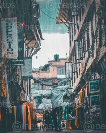 Find  the Image streets,bhaktapur,nepal,monsoon  and other Royalty Free Stock Images of Nepal in the Neptos collection.