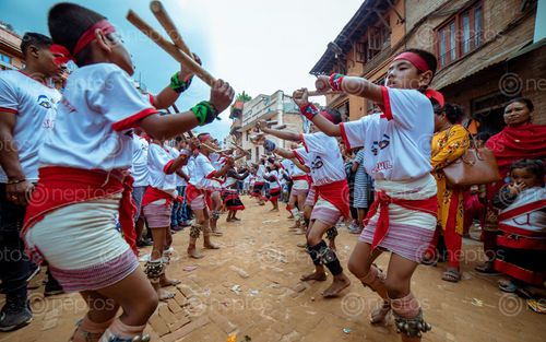 Find  the Image lathi,dance,gai,jatra,festival,bhaktapur,nepal  and other Royalty Free Stock Images of Nepal in the Neptos collection.