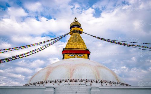 Find  the Image beautiful,view,baudha,stupa,kathmandu,nepal  and other Royalty Free Stock Images of Nepal in the Neptos collection.