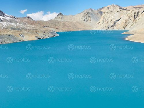 Find  the Image surreal,view,tilicho,lake  and other Royalty Free Stock Images of Nepal in the Neptos collection.