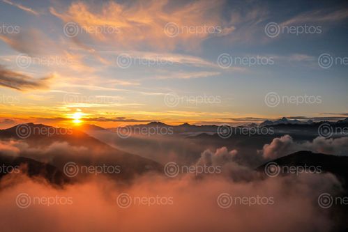 Find  the Image sunset,lauribinayak,gosaikunda  and other Royalty Free Stock Images of Nepal in the Neptos collection.