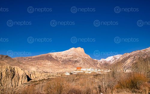Find  the Image beautiful,view,village,lower,mustang,nepal  and other Royalty Free Stock Images of Nepal in the Neptos collection.