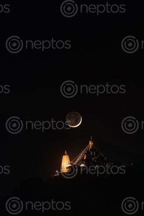 Find  the Image swayambhu,moon  and other Royalty Free Stock Images of Nepal in the Neptos collection.